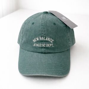 New Balance Athletic Department Hat Cap Strap Back Green Cotton